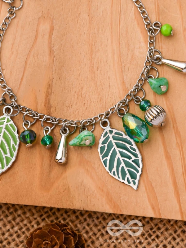 LEAFING IT AWAY - OXIDISED EMBELLISHED BRACELET