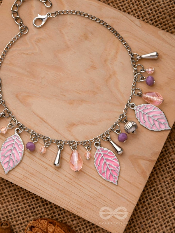 THE WHISPERING LEAVES - PURPLE & SILVER BRACELET