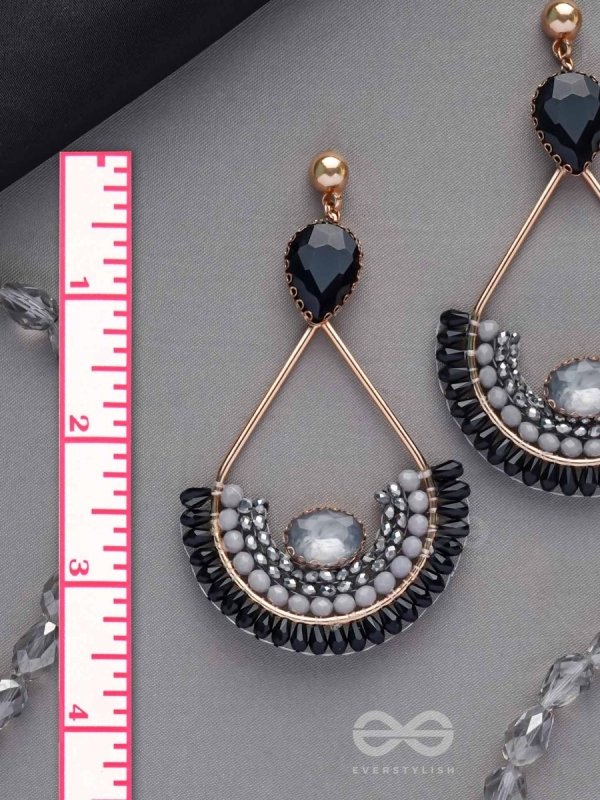 Ajadani - Galaxy Nights - Stone And Beads Embroidered Earrings