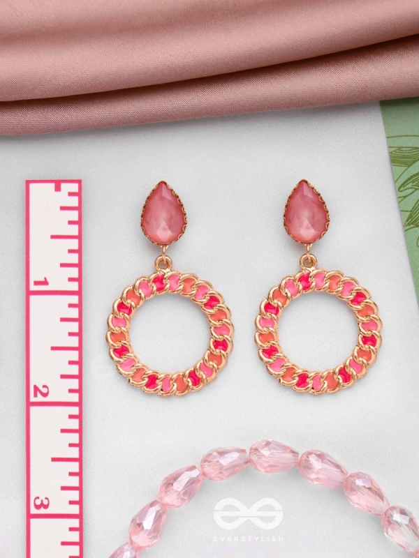PINK OPULENCE - PEAR GEMSTONE DROP EARRINGS