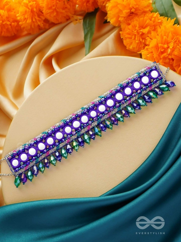 Edhas - The Luminous Radiance - Mirror, Beads And Cutdana Hand Embroidered Neckpiece