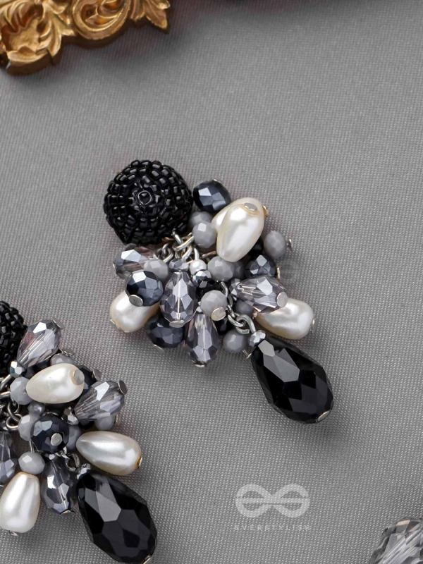 ESCAPING THE NIGHT- BLACK AND GRAY DROP EARRINGS