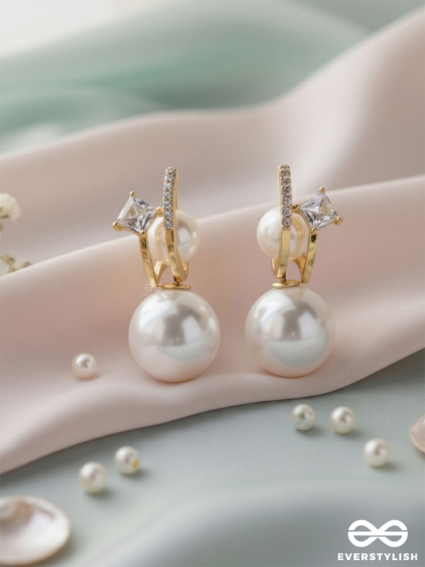 PEARLY GLITZ - GOLDEN SPARKLING EARRINGS
