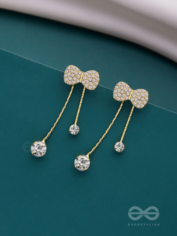 BLINGY BOWS - GOLDEN SPARKLING EARJACKETS