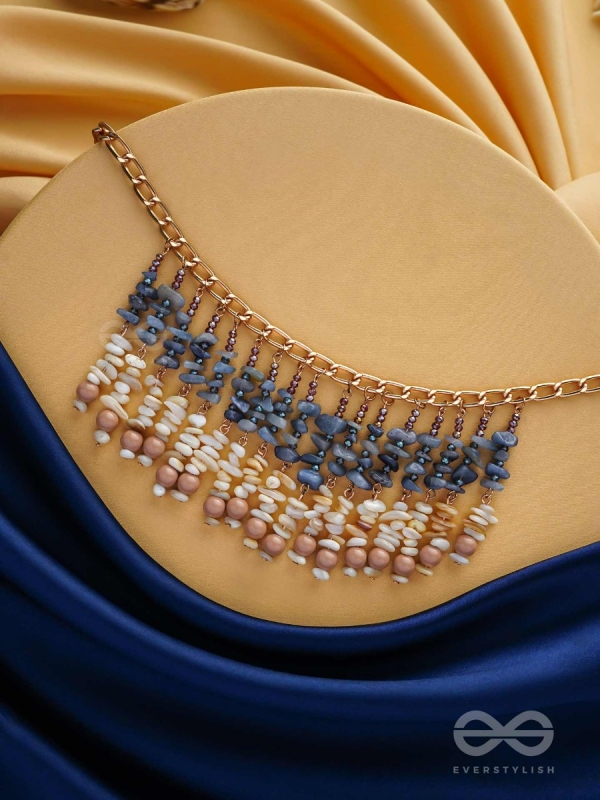 Pyaana - Dive Into Delights - Golden Embellished Statement Neckpiece With Anti-Tarnish Coating 