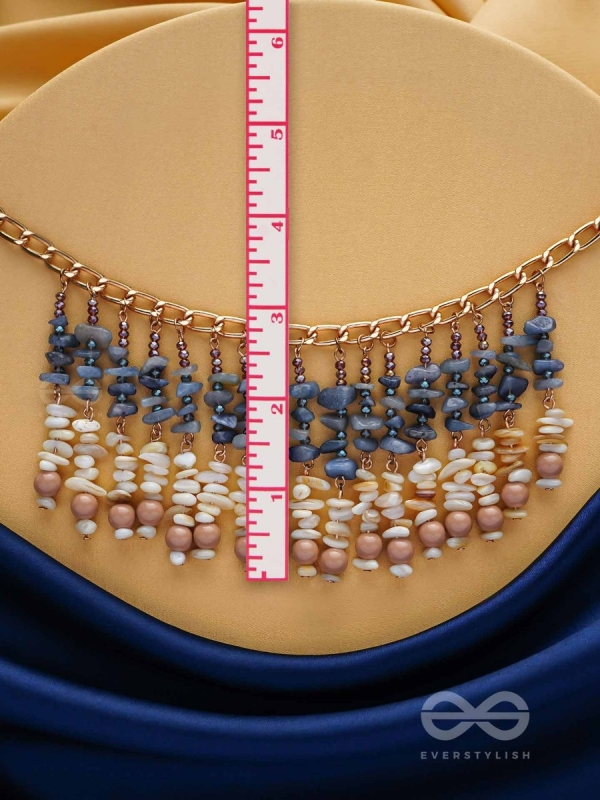 Pyaana - Dive Into Delights - Golden Embellished Statement Neckpiece With Anti-Tarnish Coating 