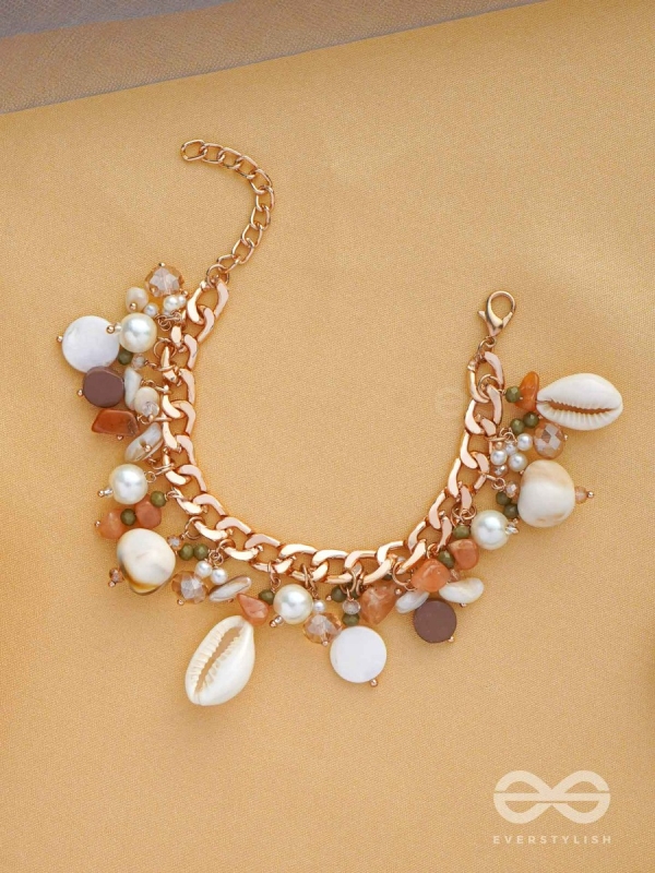 Shellacious Charm - Statement Golden Embellished Bracelet