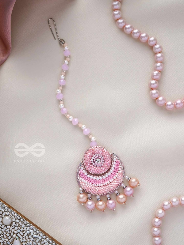 Alamkaarya - To Be Adorned - Pearls, Cutdana And Sequins Hand Embroidered Maangtika