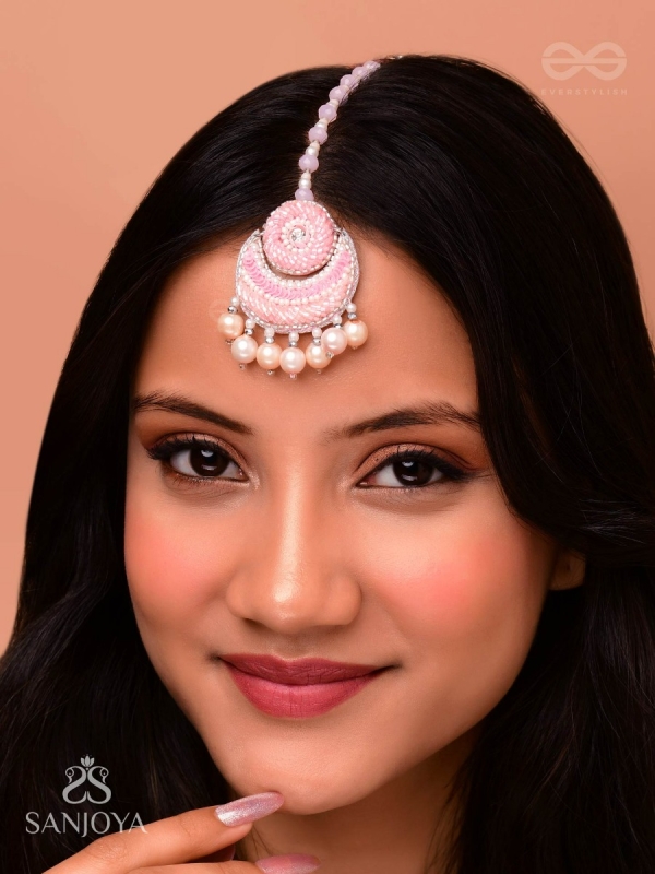 Alamkaarya - To Be Adorned - Pearls, Cutdana And Sequins Hand Embroidered Maangtika