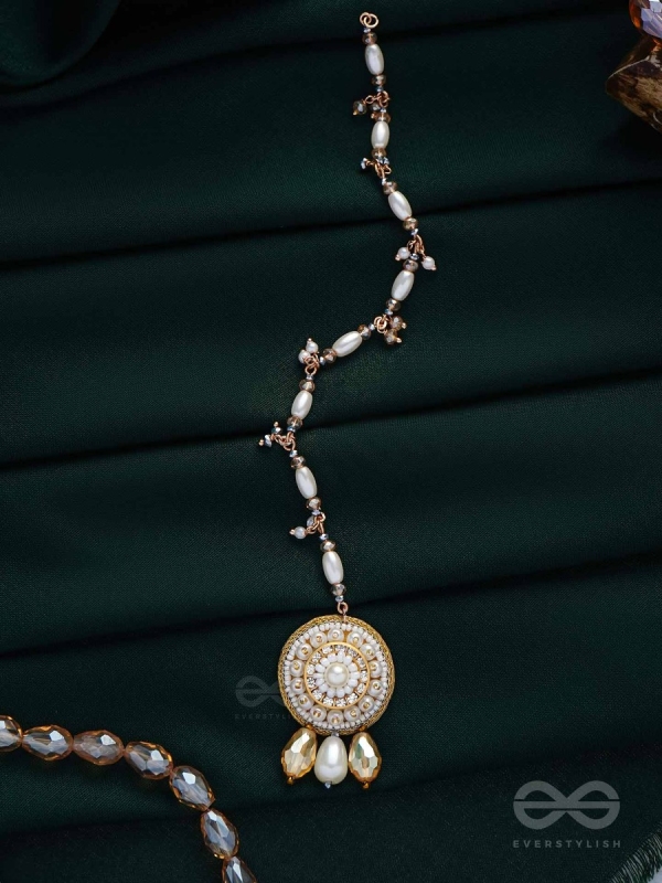 AATIPIYA - A SUNNY PARADISE - PEARLS AND GLASS BEADS EMBROIDERED MAANGTIKA