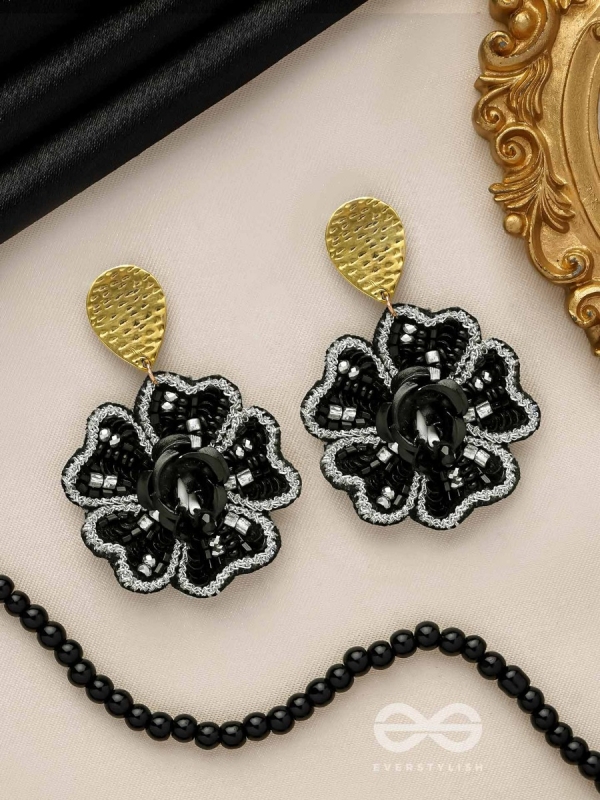 AABHAT - IN FULL BLOOM - SEQUINS AND BEADS EMBROIDERED EARRINGS