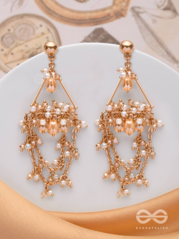 Abhrita - The Gleaming Layers - Golden Embellished Earrings