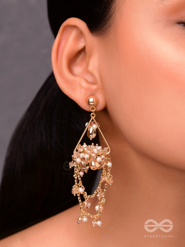 Abhrita - The Gleaming Layers - Golden Embellished Earrings