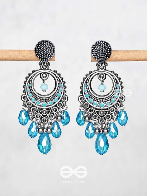 THE SKY SWAY - EMBELLISHED OXIDISED EARRINGS