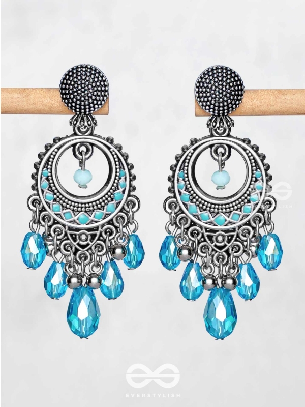THE SKY SWAY - EMBELLISHED OXIDISED EARRINGS