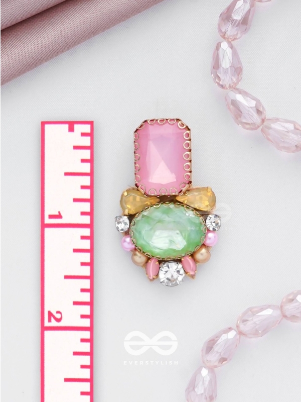 Varneeya - The Hued Jewels - Stones Hand Embroidered Earrings