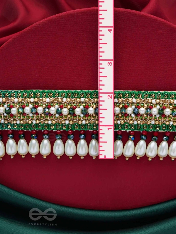 Shrimat - Decorated With Royalty - Pearls, Beads And Cutdana Hand Embroidered Neckpiece