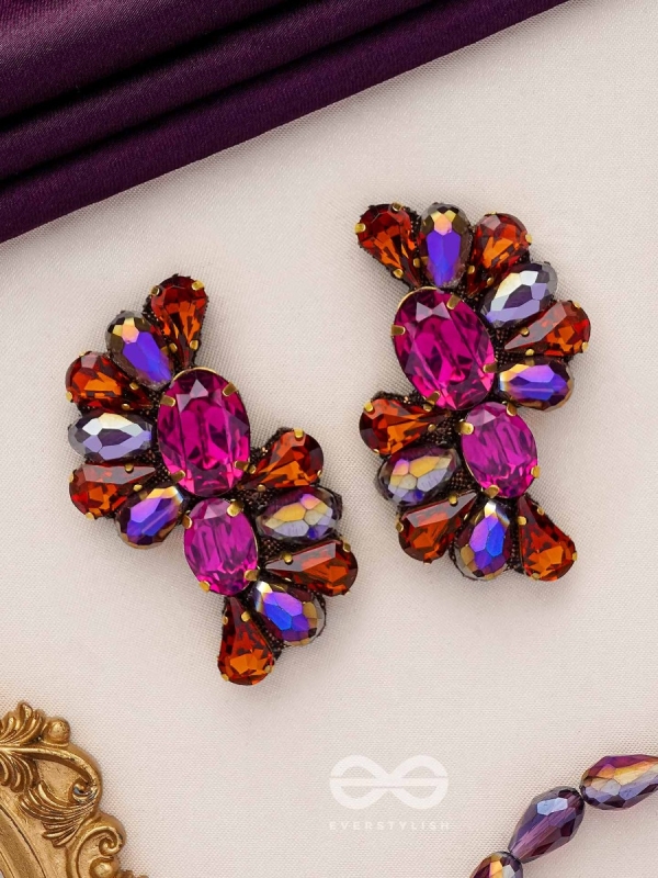 RATNASANKULA - THE GEMSTONE ENSEMBLE - STONE EMBROIDERED EARRINGS