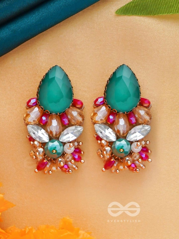 RATNAADHYA - ABOUNDING IN JEWELS - STONES AND BEADS EMBROIDERED EARRINGS