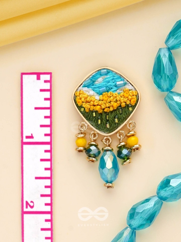 ADHITA - THE BLOOMING NATURE - RESHAM AND BEADS EMBROIDERED EARRINGS