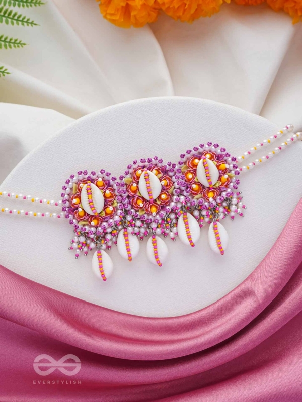 DRAPA - OCEAN MELODY BLOSSOMS - SHELL AND BEADS EMBROIDERED NECKLACE