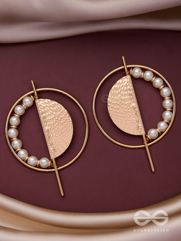 THE GOLDEN SUNBURST- GOLDEN BEADS EARRINGS