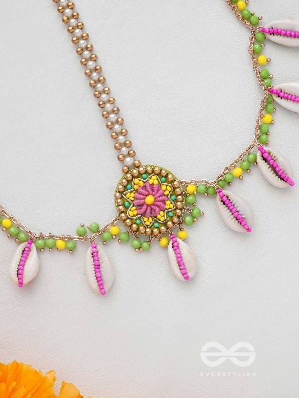 DIVABHITA - DIVINELY DRESSED - RESHAM, SHELL AND BEADS EMBROIDERED MAANGTIKA