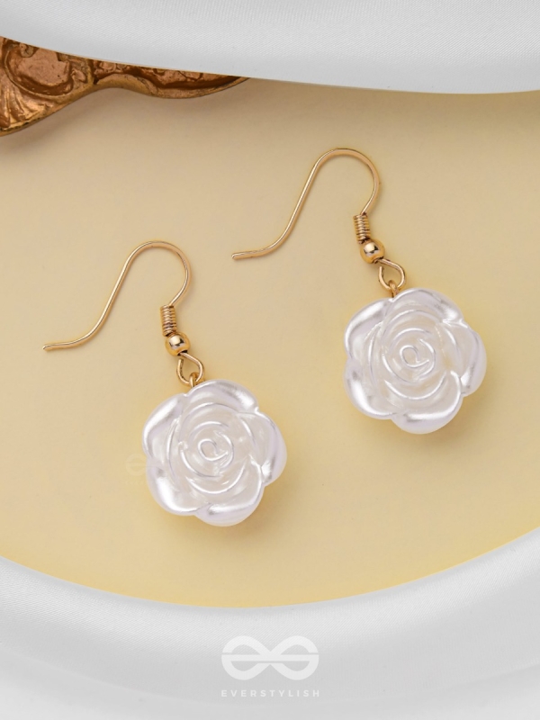 MINIATURE ROSE ROMANCE - GOLDEN EMBELLISHED EARRINGS