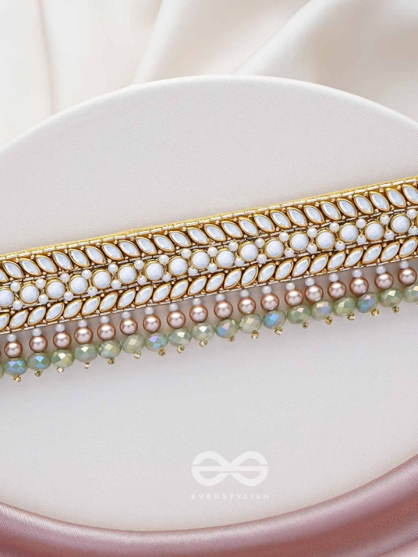 Ambaraukas- Walk On The Skyline- Beads, Polki And Kundan Finished Hand Embroidered Choker Neckpiece 