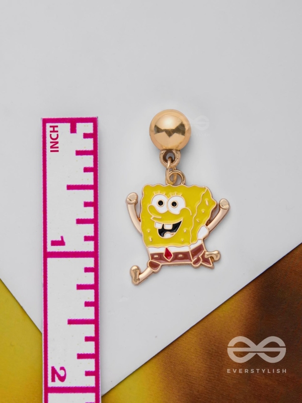 SPONGEBOB SQUAREGEMS - GOLDEN EMBELLISHED EARRINGS