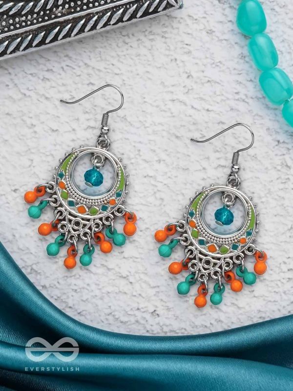 Tropical Tease - Enamelled Oxidised Earrings