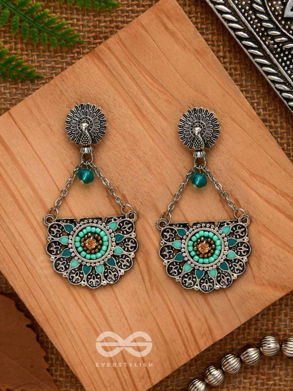 Enchanted Mandalas - Oxidised Beaded Earrings