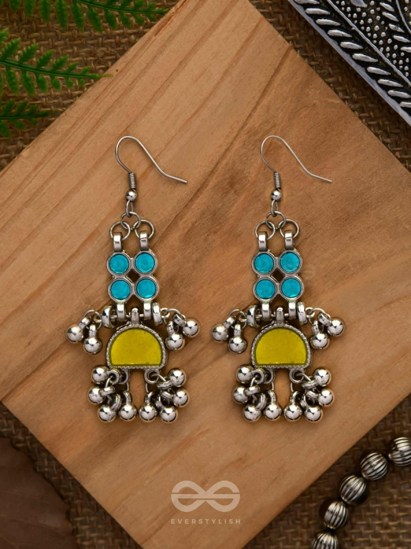 Daybreak Drizzle - Silver Enamelled Earrings