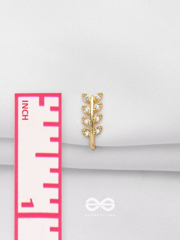 LEAF OUT BEAUTY - GOLDEN CZ NOSERING (NON-PIERCING)
