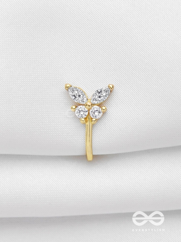 THE BUTTERFLY BLESSING - GOLDEN CZ NOSERING (NON-PIERCING)