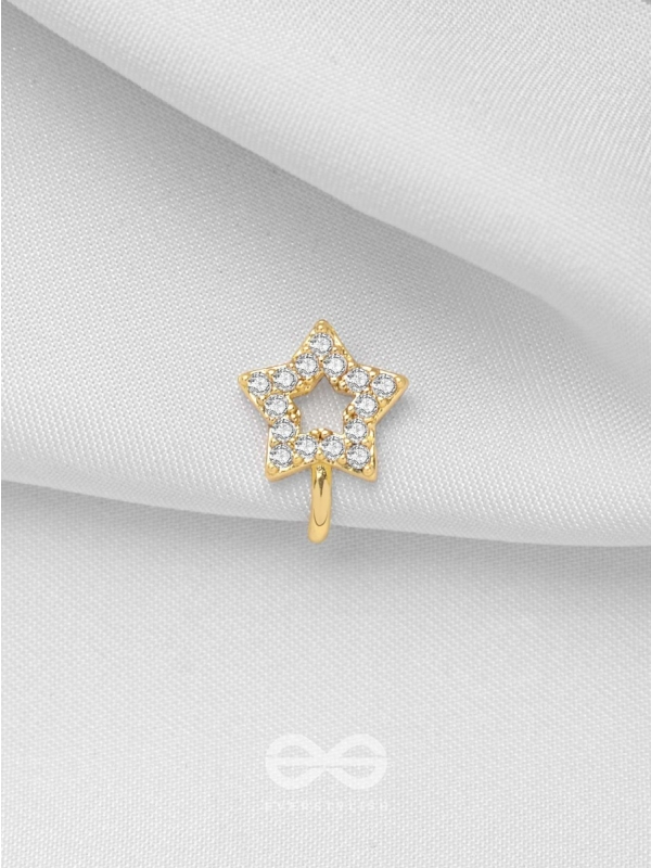 SPARKLIN' STAR - GOLDEN CZ NOSERING