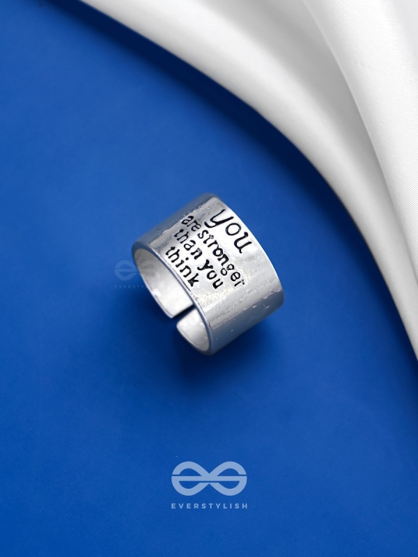 POSITIVE VIRTUE - STATEMENT SILVER RING (ADJUSTABLE)