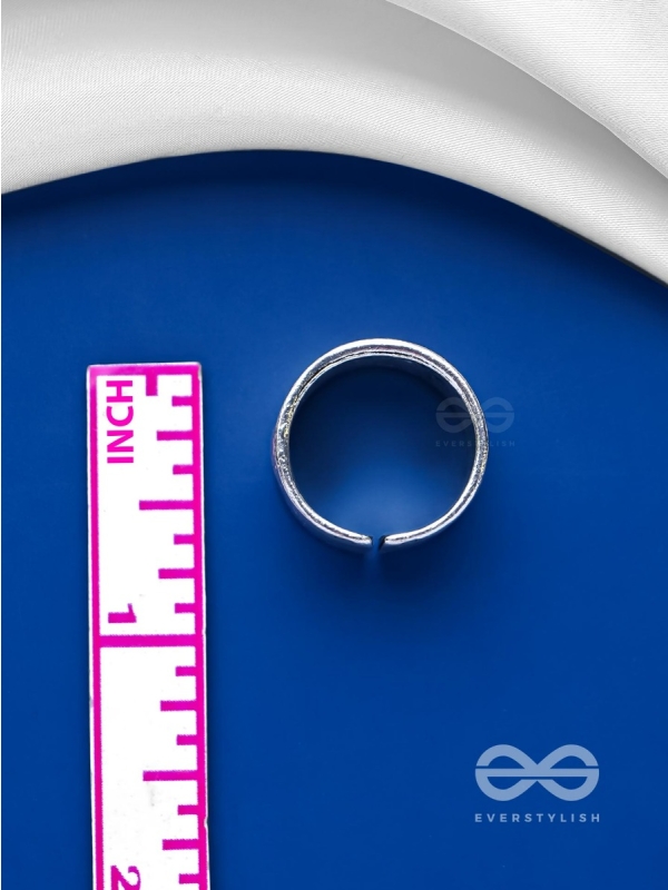 POSITIVE VIRTUE - STATEMENT SILVER RING (ADJUSTABLE)