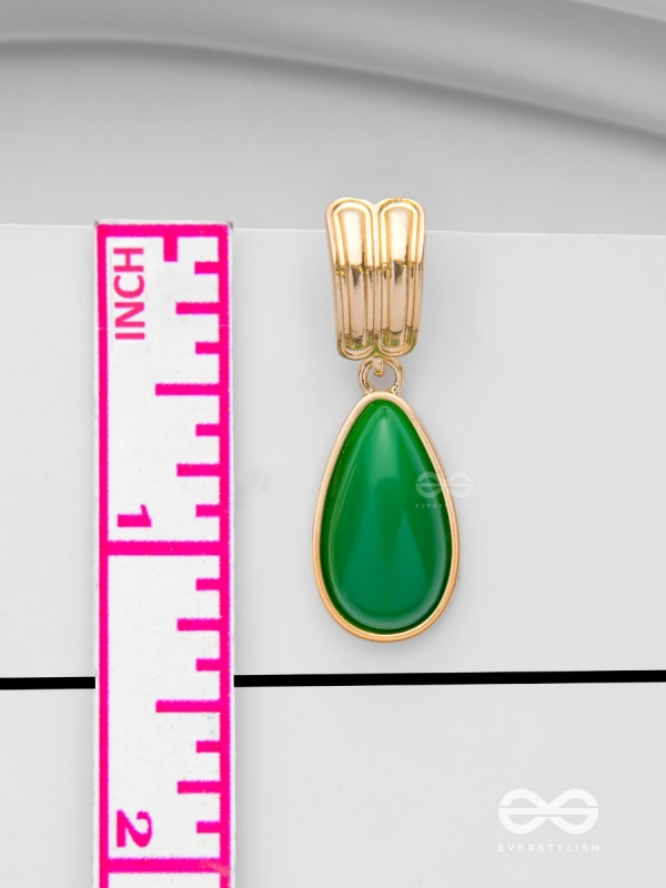 THE LIME LIGHT - GOLDEN AND GREEN DROP EARRINGS