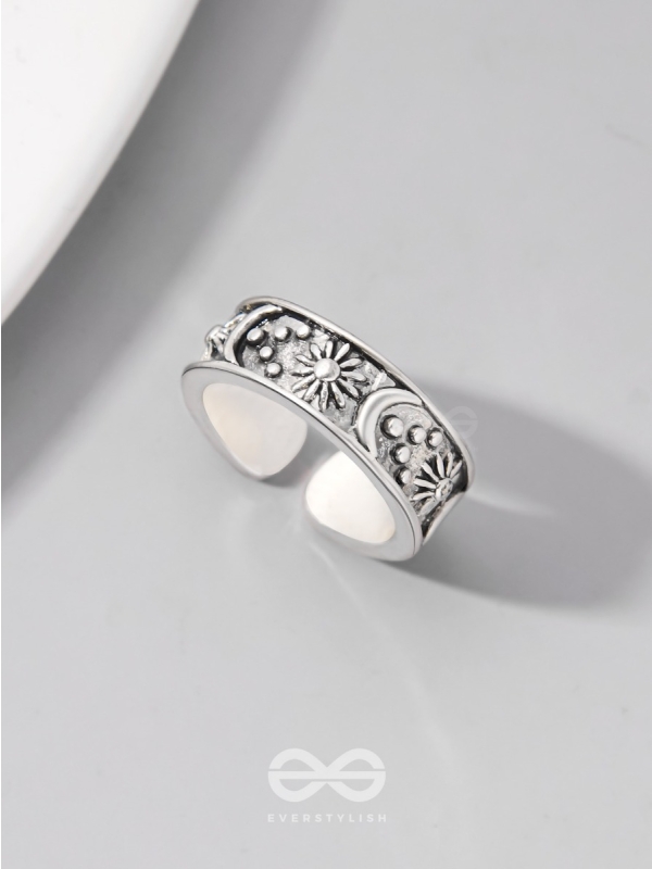 CELESTIAL LEGACY - STATEMENT SILVER RING (ADJUSTABLE)