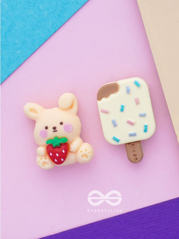 SCOOP 'N SNUGGLE - MISMATCHED ACRYLIC STUD EARRINGS