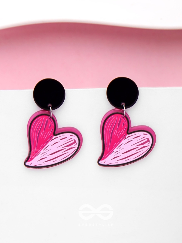 ROSY RETRO ROMANCE - CASUAL ACRYLIC EARRINGS