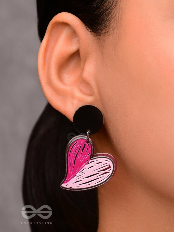 ROSY RETRO ROMANCE - CASUAL ACRYLIC EARRINGS