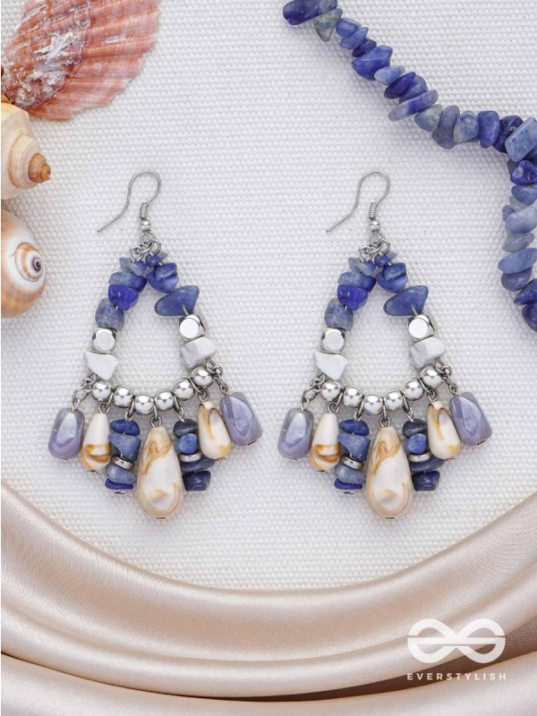 The Seaborn Sapphires - Stones And Glass Drops Earrings