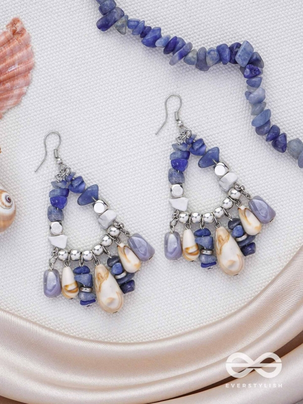 The Seaborn Sapphires - Stones And Glass Drops Earrings