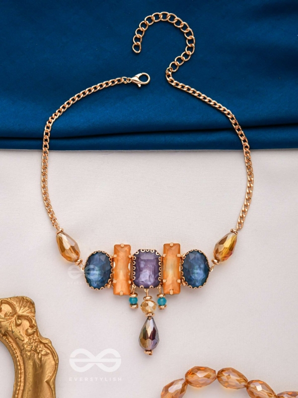 The Legendary Stones - Embellished Golden Embellished Neckpiece