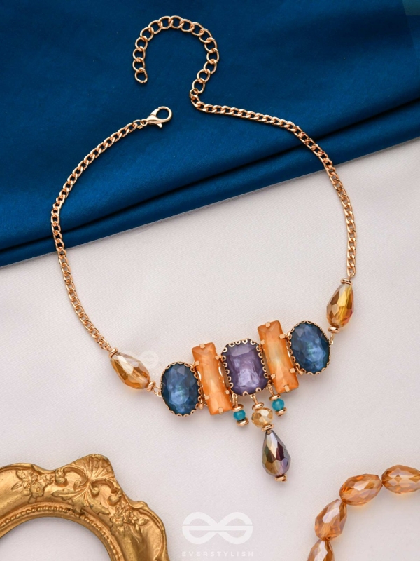 The Legendary Stones - Embellished Golden Embellished Neckpiece
