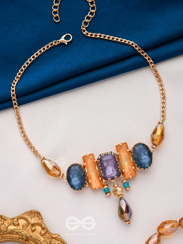 The Legendary Stones - Embellished Golden Embellished Neckpiece