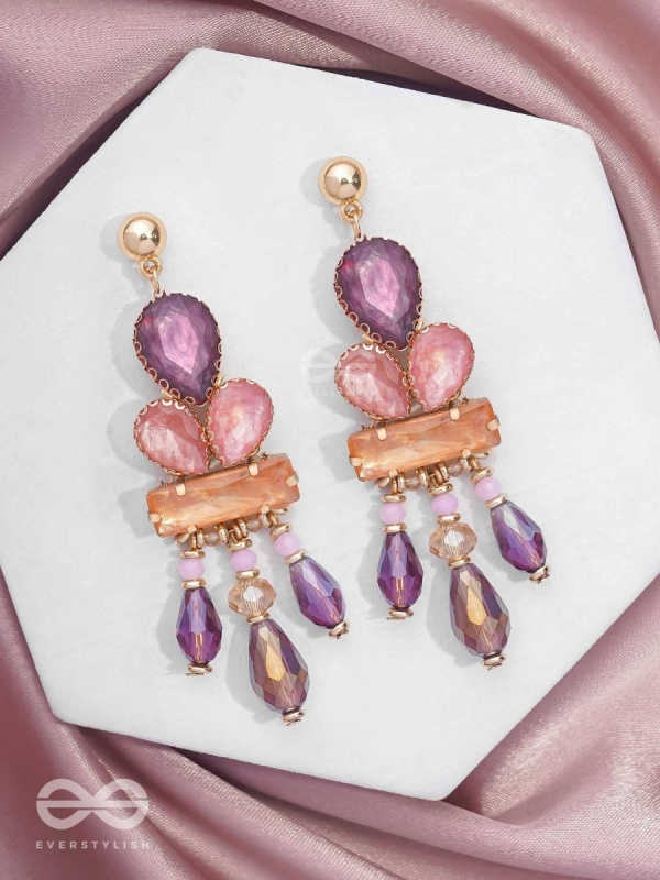 The Radiant Cascade - Golden Embellished Earrings