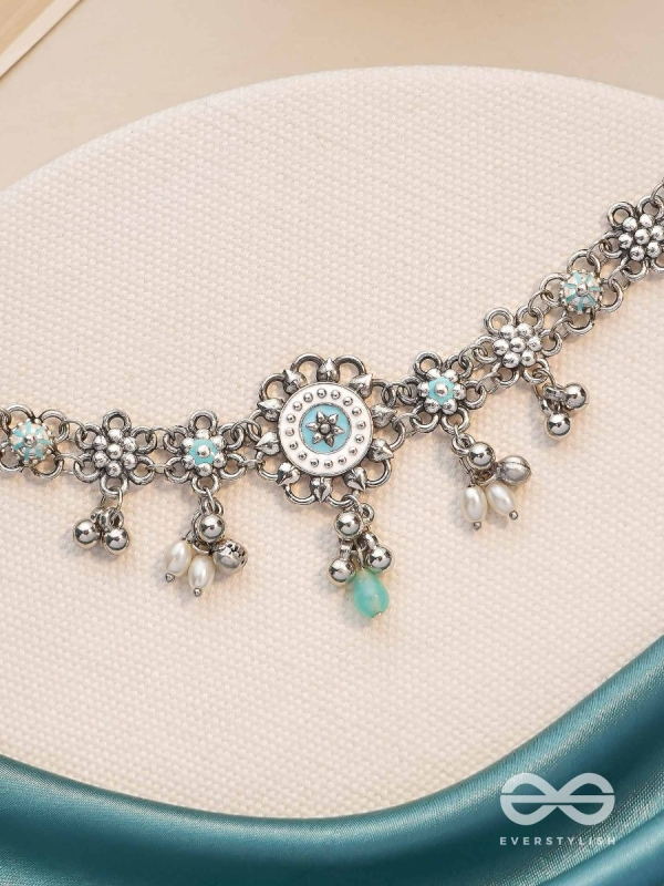 The Sky Bouquet- Enamelled Oxidised Neckpiece